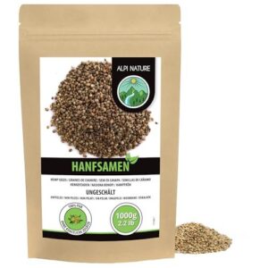 Graine de chanvre Alpi Nature non décortiquée 1kg, entière et naturelle