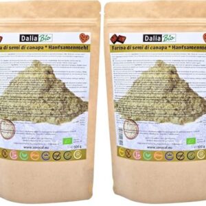 Farine de chanvre Bio Dalia 500g : 43% Protéines, Sans Gluten, Vegan (Lot de 2)